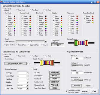 5 Band Resistor Color Code Calculator Software Free Download